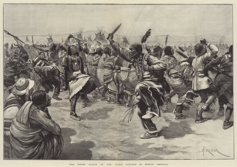 Taniec duchów Indian Sioux w Ameryce Północnej autorstwa Amedee Forestier