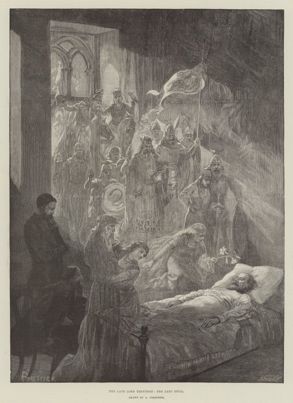 Nieżyjący już lord Tennyson, ostatnia sielanka autorstwa Amedee Forestier