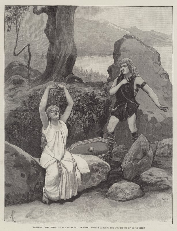 Zygfryd Wagnera, Royal Italian Opera, Covent Garden, Przebudzenie Brunhildy autorstwa Amedee Forestier