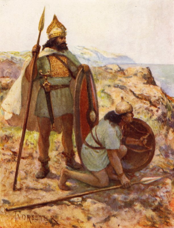 Italic Bronze-age Warriors on Look-out autorstwa after Amedee Forestier