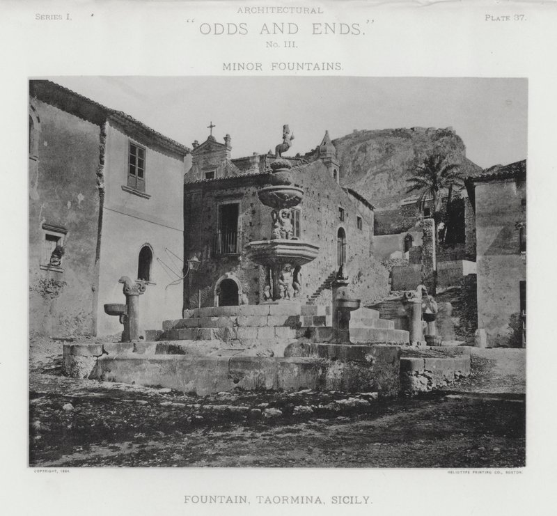 Fontanna, Taormina, Sycylia (zdjęcie czarno-białe) autorstwa American Photographer (after)