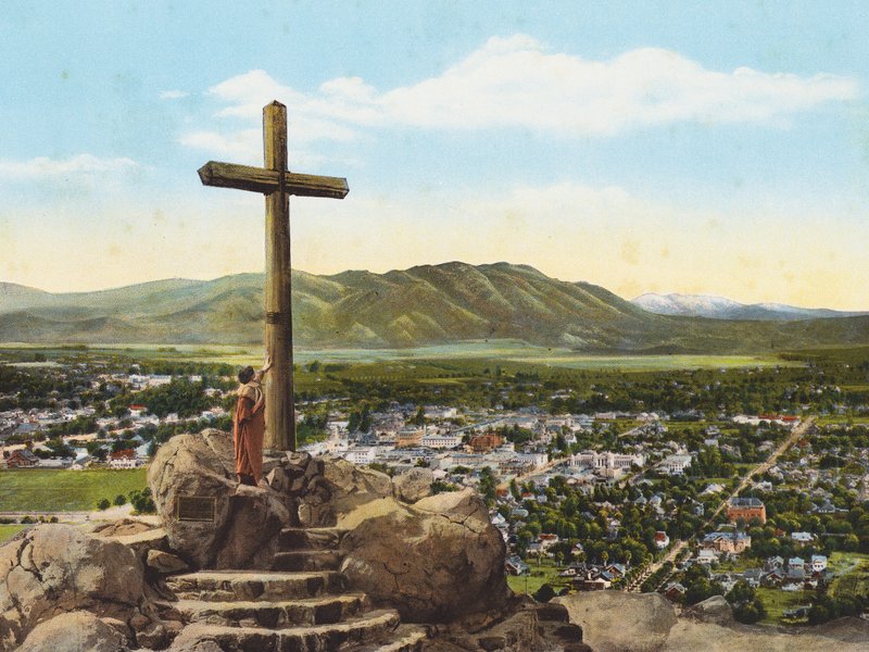 Krzyż Serra, Mount Rubidoux, Riverside (zdjęcie kolorowe) autorstwa American Photographer