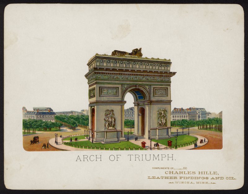 Łuk Triumfalny, Paryż, Francja (chromolitho) autorstwa American School