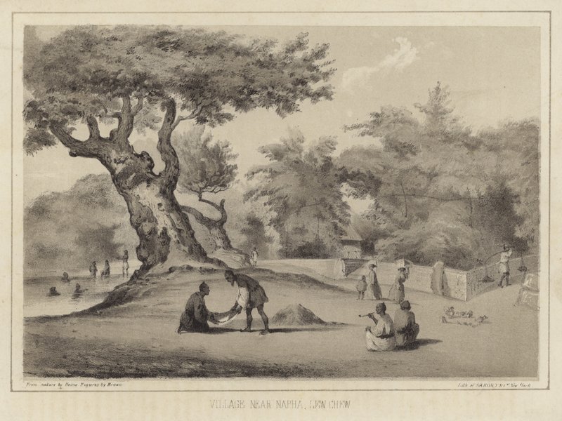 Wioska w pobliżu Napha, Lew Chew (Wyspy Ryukyu) autorstwa American School