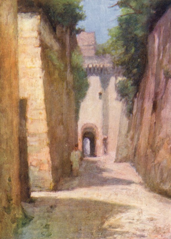 Rue Foulques Nerra, Loches (kolorowa litografia) autorstwa Amy B. Atkinson