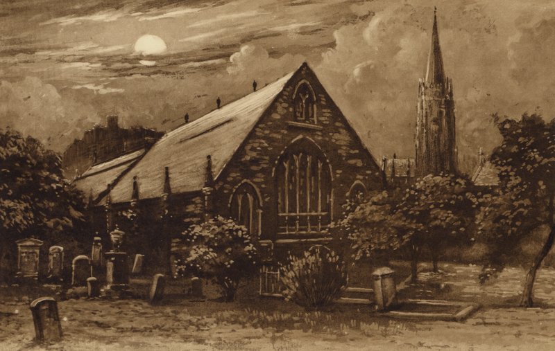 Edynburg: Greyfriars Church (lito) autorstwa Andrew Allan