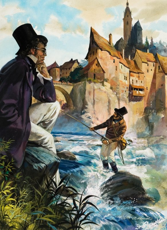 Pstrąg Schuberta (gwasz na papierze) autorstwa Andrew Howat