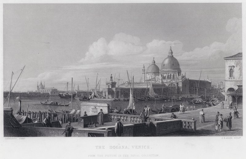 Dogana, Wenecja (grawerowanie) autorstwa Antonio (after) Canaletto