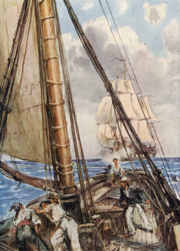 Zdobycie Slavera La Jeune Estelle przez brytyjską fregatę autorstwa Arthur David McCormick