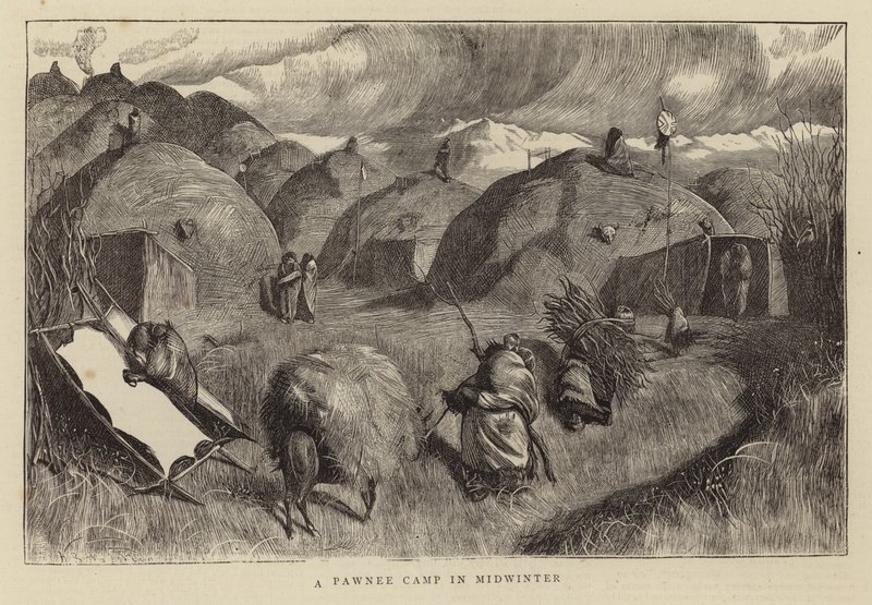 Obóz Pawnee w środku zimy autorstwa Arthur Boyd Houghton