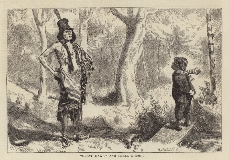 Wielki jastrząb i mały mormon autorstwa Arthur Boyd Houghton