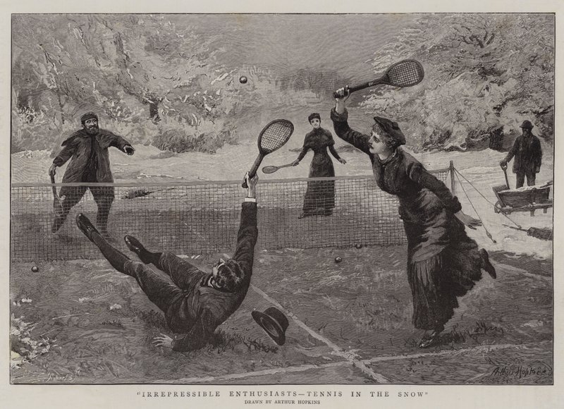 Niepowstrzymani entuzjaści, tenis na śniegu autorstwa Arthur Hopkins