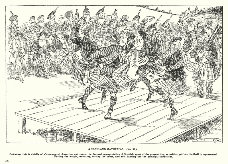 A Highland Gathering (litografia) autorstwa Arthur Moreland