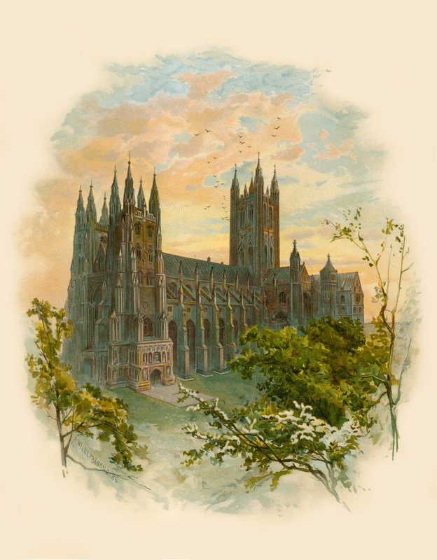 Katedra w Canterbury, południowy zachód autorstwa Arthur Wilde Parsons