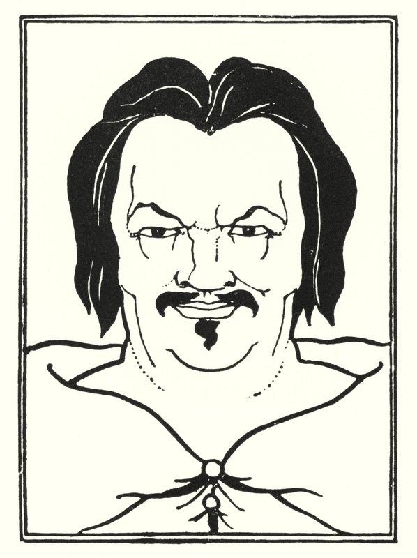 Projekt okładki, z boku autorstwa Aubrey Beardsley