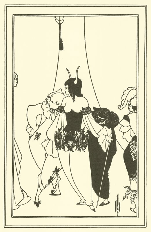 Maska czerwonej śmierci autorstwa Aubrey Beardsley