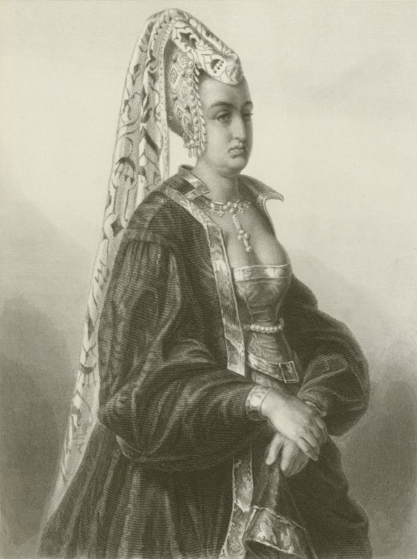 Konigin Isabeau (grawerunek) autorstwa August Friedrich Pecht