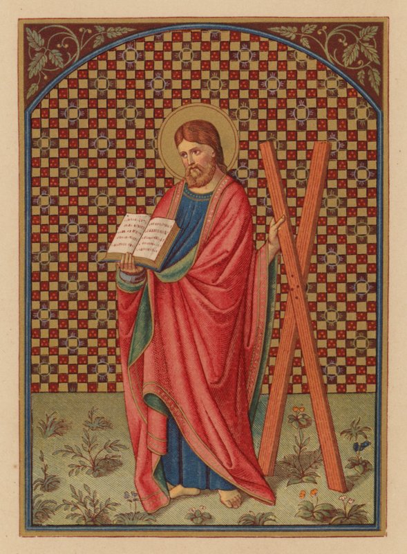 S Andreas, Apostoł (chromolitho) autorstwa Austrian School