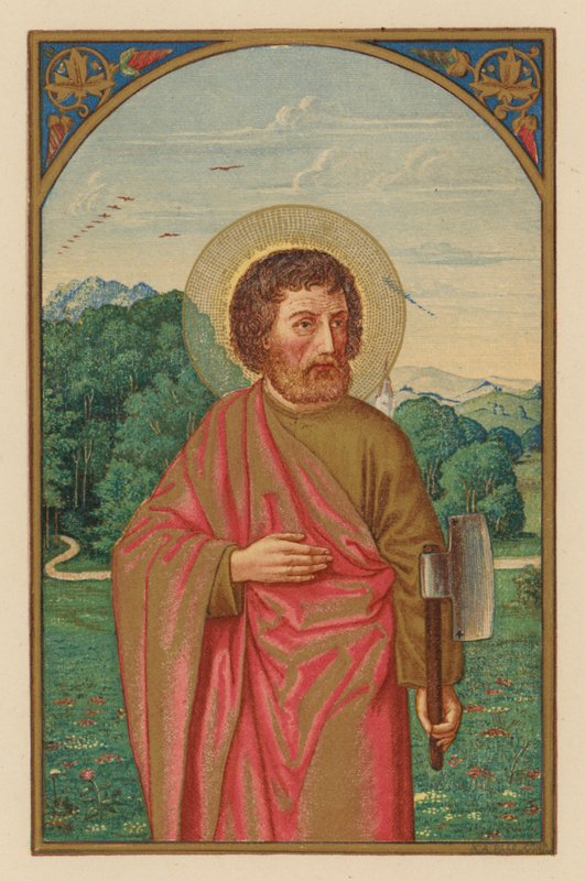 S Mathias, Apostoł (chromolitho) autorstwa Austrian School