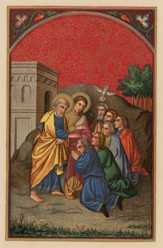 Święci Piotr i Jan w Samarii (chromolith) autorstwa Austrian School