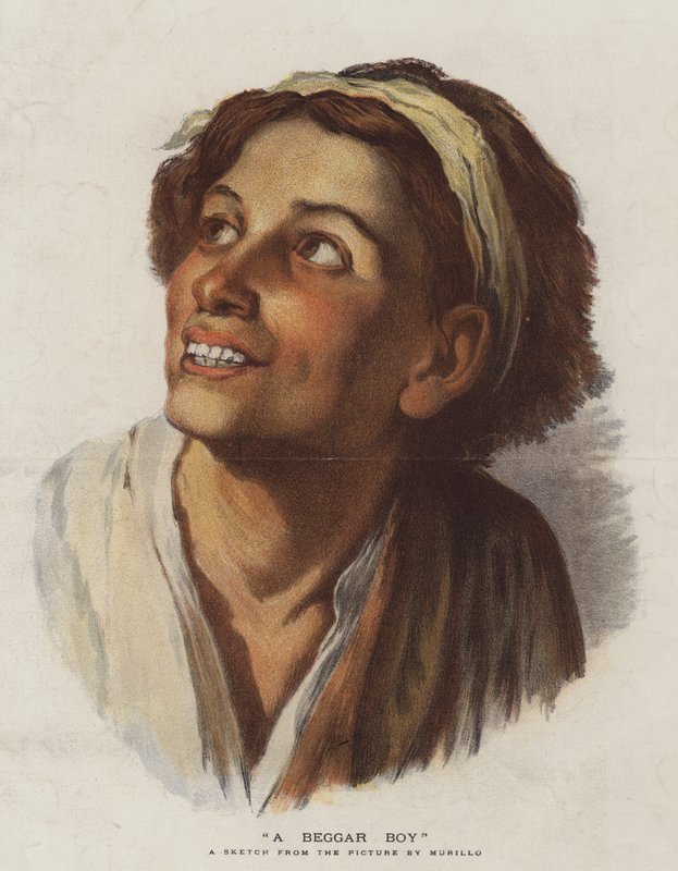 Chłopiec żebrzący (chromolit) autorstwa Bartolomé Esteban Murillo