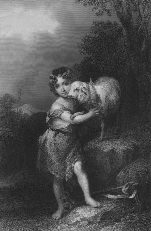 Niemowlę St John (rycina) autorstwa Bartolome Esteban (after) Murillo