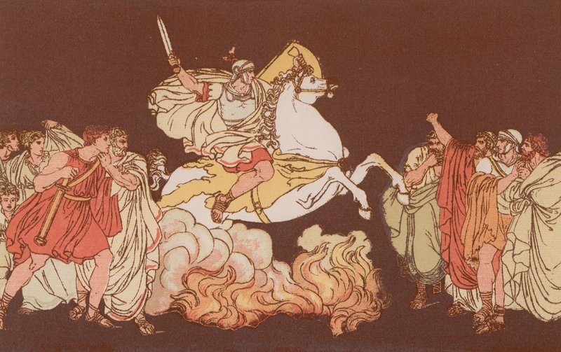 Curtius skaczący w przepaść autorstwa Bartolomeo Pinelli