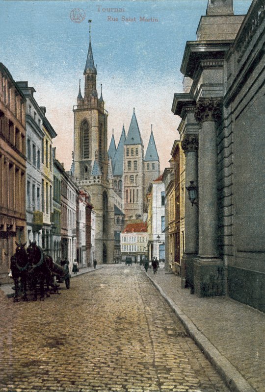 Tournai: Rue Saint Martin (kolorowe zdjęcie) autorstwa Belgian Photographer