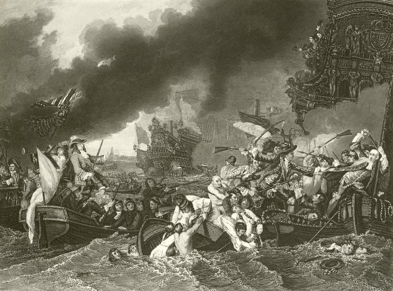 Bitwa pod La Hogue autorstwa Benjamin West