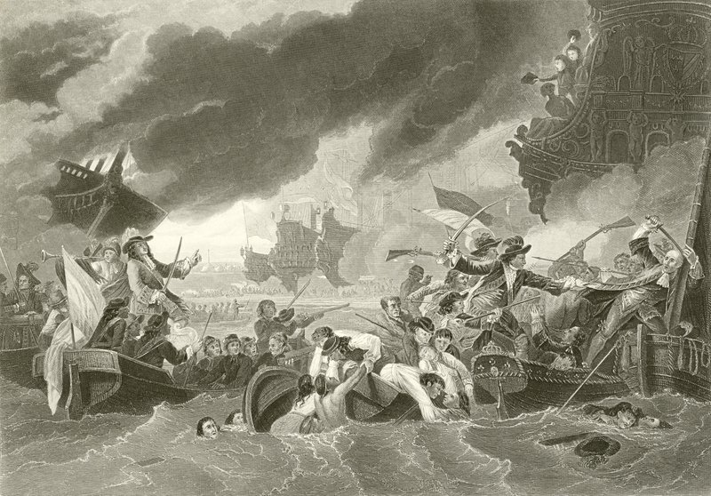 Bitwa pod La Hogue autorstwa Benjamin West