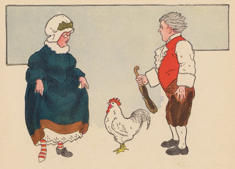 Rymowanka: Cock-a-doodle-do! (kolorowa litografia) autorstwa Blanche Fisher Wright