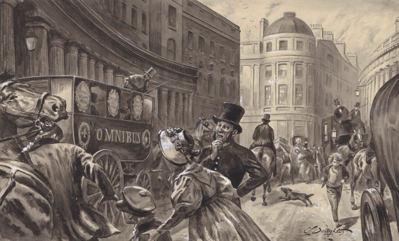 Omnibus konny, Londyn (gwasz na papierze) autorstwa C.L. Doughty