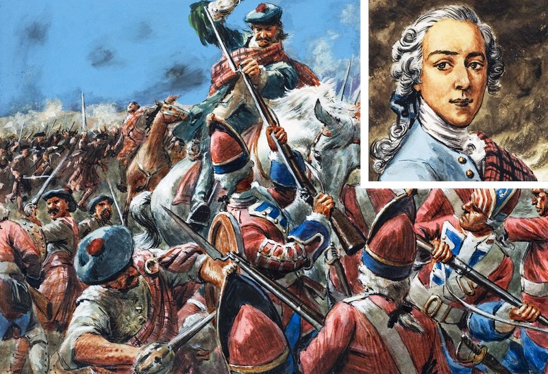 Bitwa pod Culloden (gwasz na papierze) autorstwa C.L. Doughty