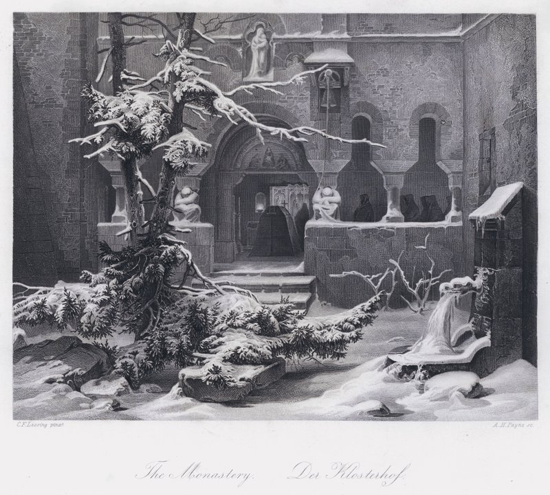 Klasztor (rycina) autorstwa Carl Friedrich (after) Lessing