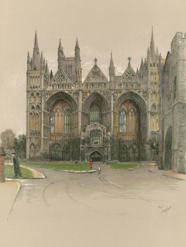 Katedra w Peterborough autorstwa Cecil Charles Windsor Aldin