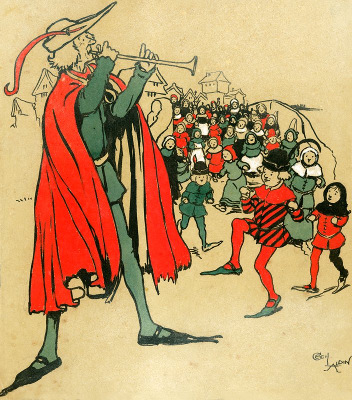 Pied Piper z Hamelin autorstwa Cecil Charles Windsor Aldin