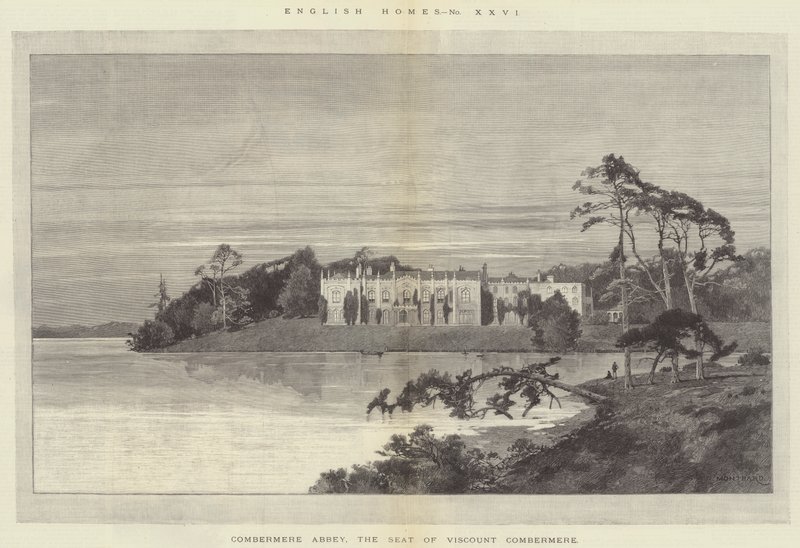 Opactwo Combermere, siedziba wicehrabiego Combermere autorstwa Charles Auguste Loye