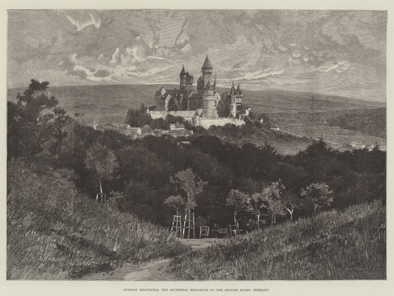 Schloss Braunfels, rodowa rezydencja książąt Solms, Niemcy autorstwa Charles Auguste Loye