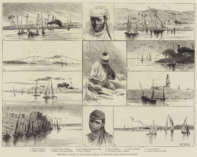Szkice w Egipcie, w górę Nilu, od Girgeh do Kenneh autorstwa Charles Auguste Loye