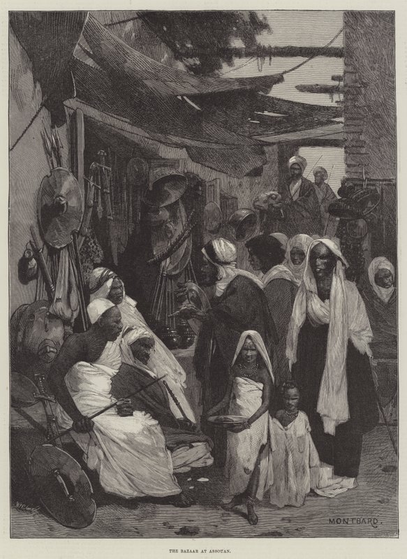 Bazar w Assouan autorstwa Charles Auguste Loye