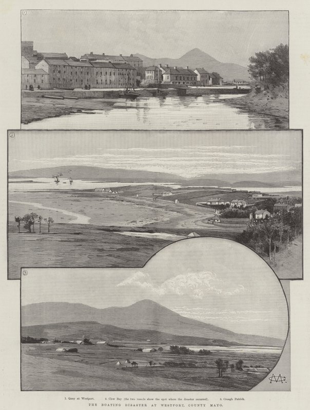 Katastrofa żeglarska w Westport, hrabstwo Mayo autorstwa Charles Auguste Loye