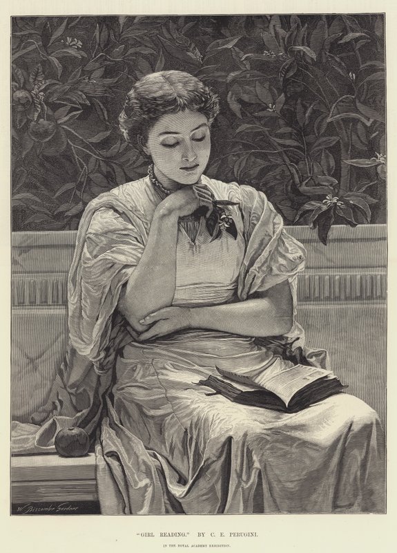 Dziewczyna czytająca autorstwa Charles Edward Perugini