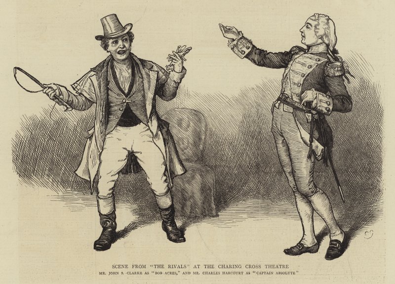 Scena z The Rivals w teatrze Charing Cross autorstwa Charles Green