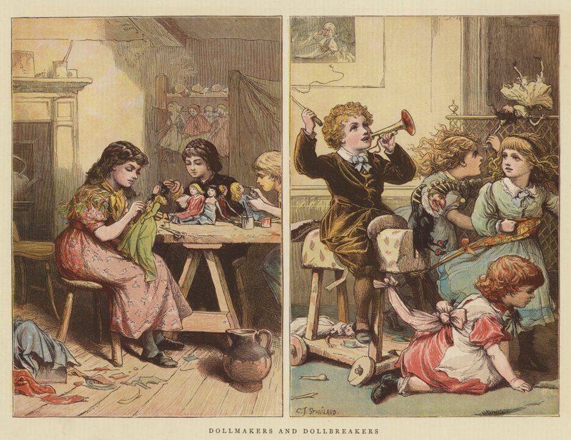 Producenci lalek i złodzieje lalek (chromolitho) autorstwa Charles J. Staniland
