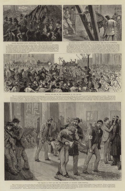 Zamieszki na Trafalgar Square autorstwa Charles J. Staniland