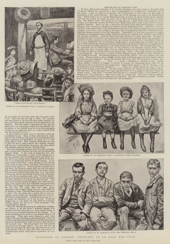 W Londynie szkice w klubie East End autorstwa Charles Paul Renouard