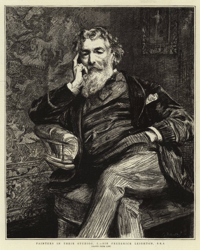 Malarze w swoich pracowniach, ja, Sir Frederick Leighton, PRA autorstwa Charles Paul Renouard