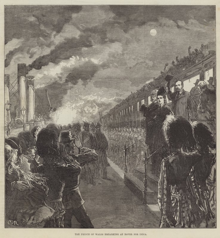 Książę Walii wyrusza do Dover dla Indii autorstwa Sir John Charles Robinson