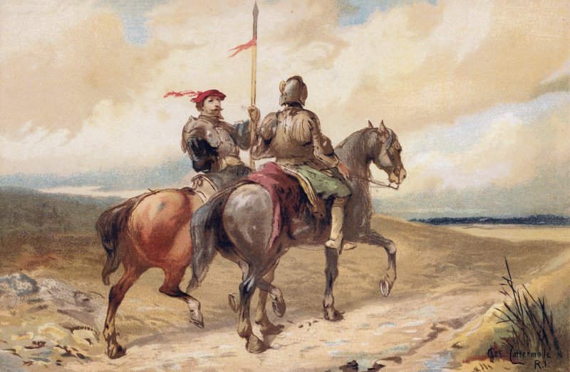 Zwiadowcy (chromolit) autorstwa Charles (after) Cattermole