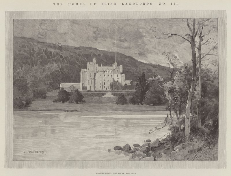 Castlewellan, dom i jezioro autorstwa Charles Auguste Loye
